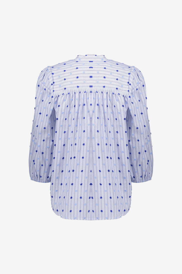 Geisha gestreepte top met dots