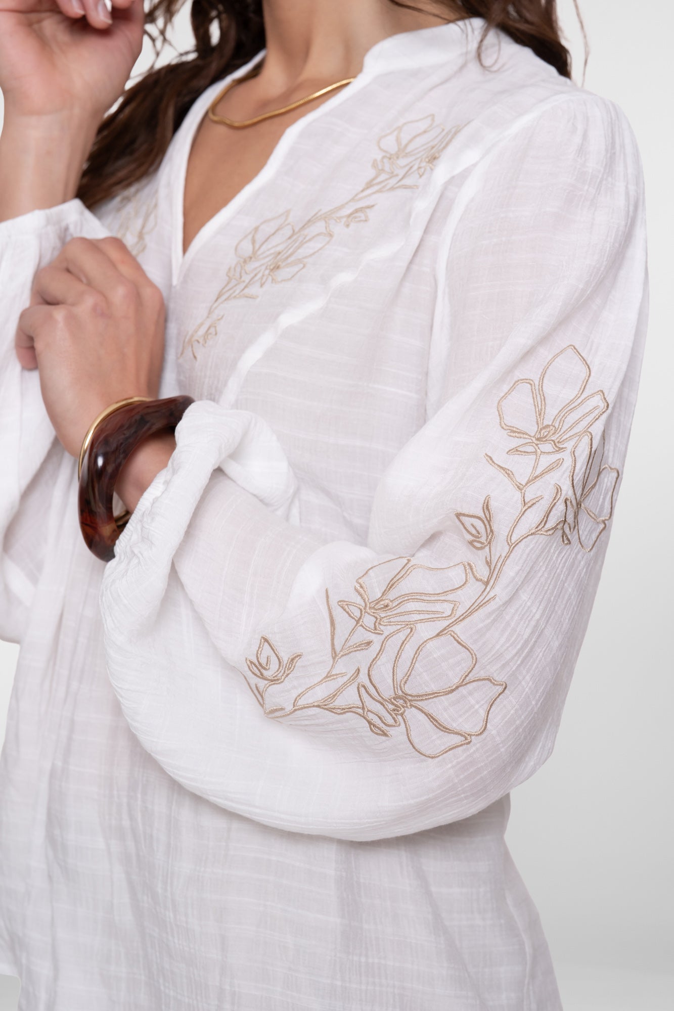 Geisha top met embroidery