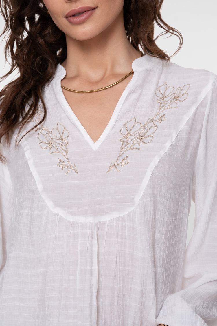 Geisha top met embroidery