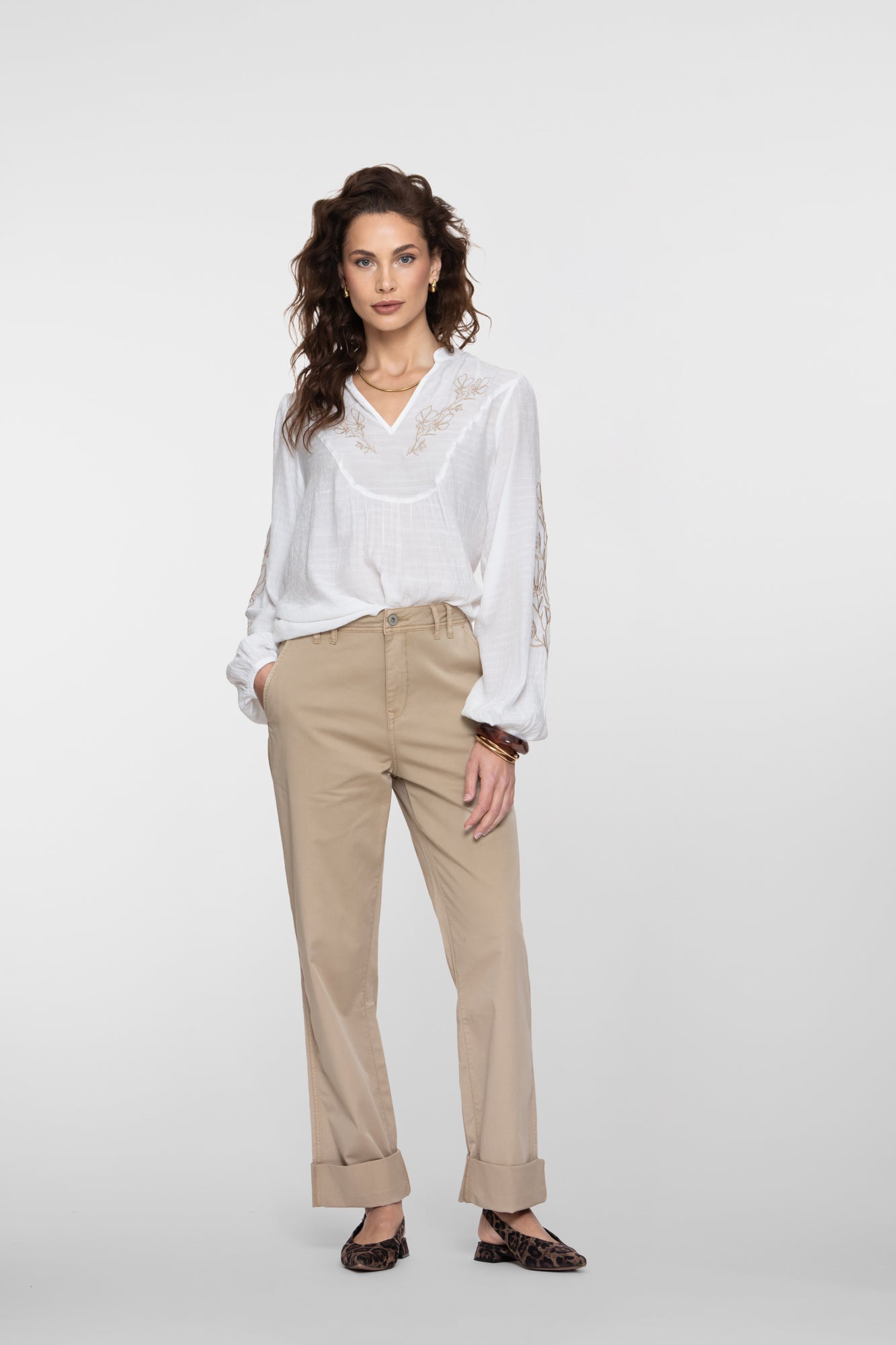 Geisha top met embroidery