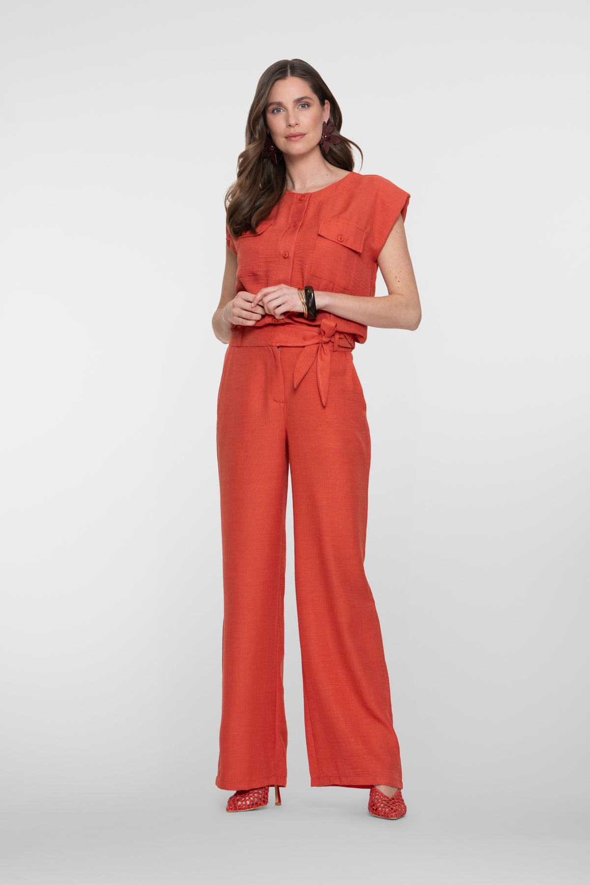 Geisha pantalon met linnenlook – Shop de look
