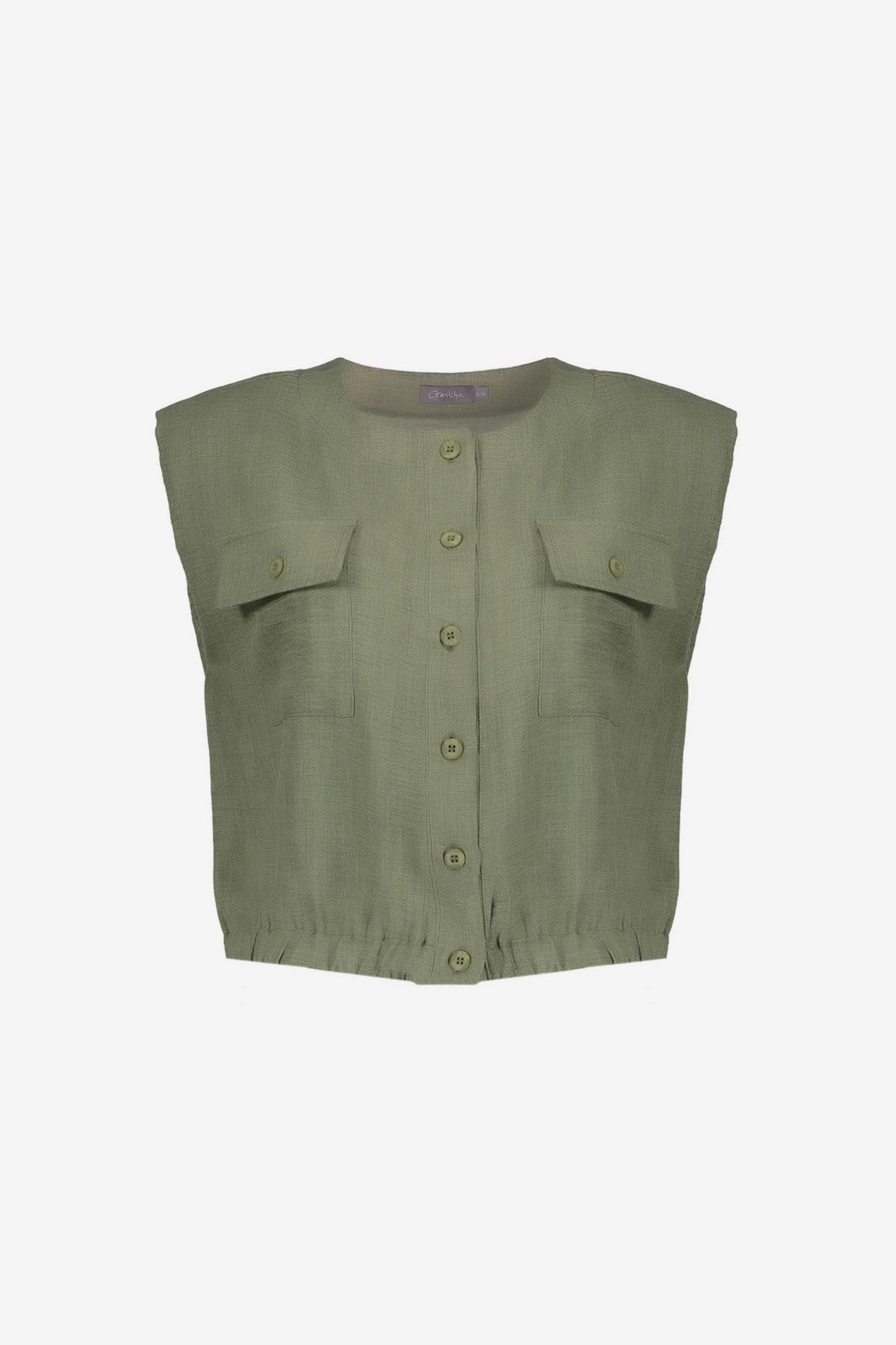 Geisha cropped blouse met linnenlook
