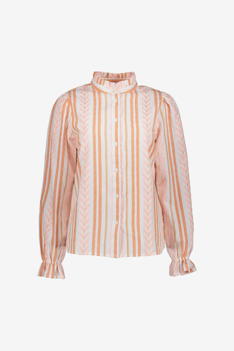 Geisha jacquard blouse met print