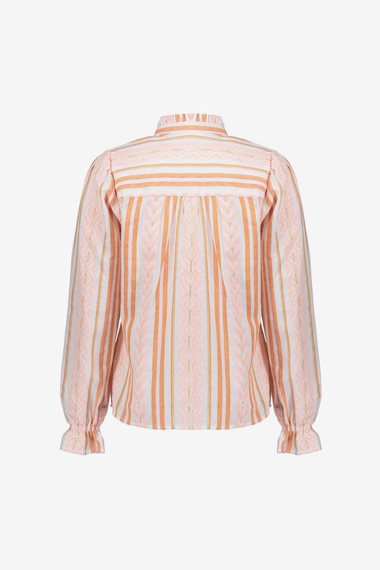 Geisha jacquard blouse met print