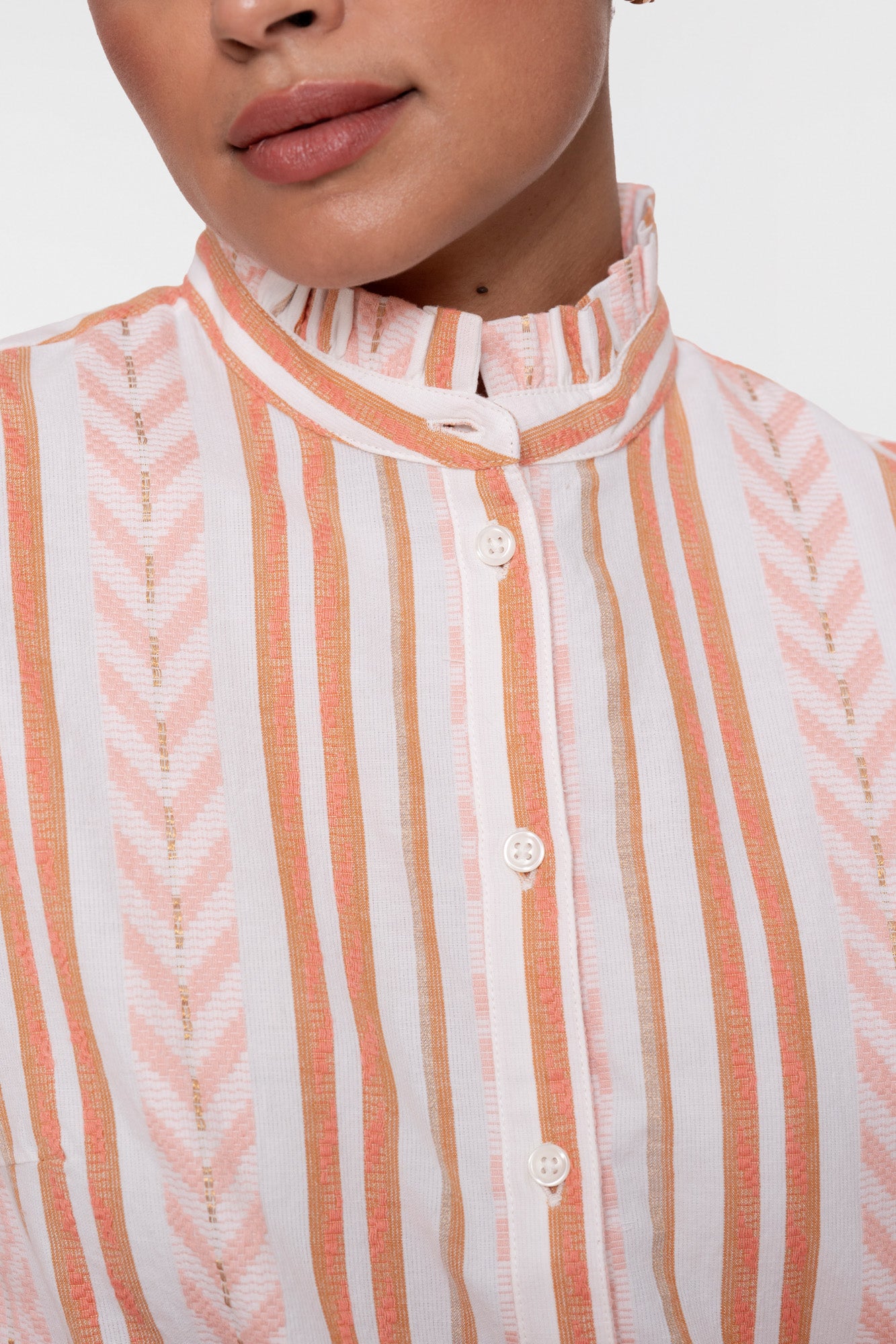 Geisha jacquard blouse met print