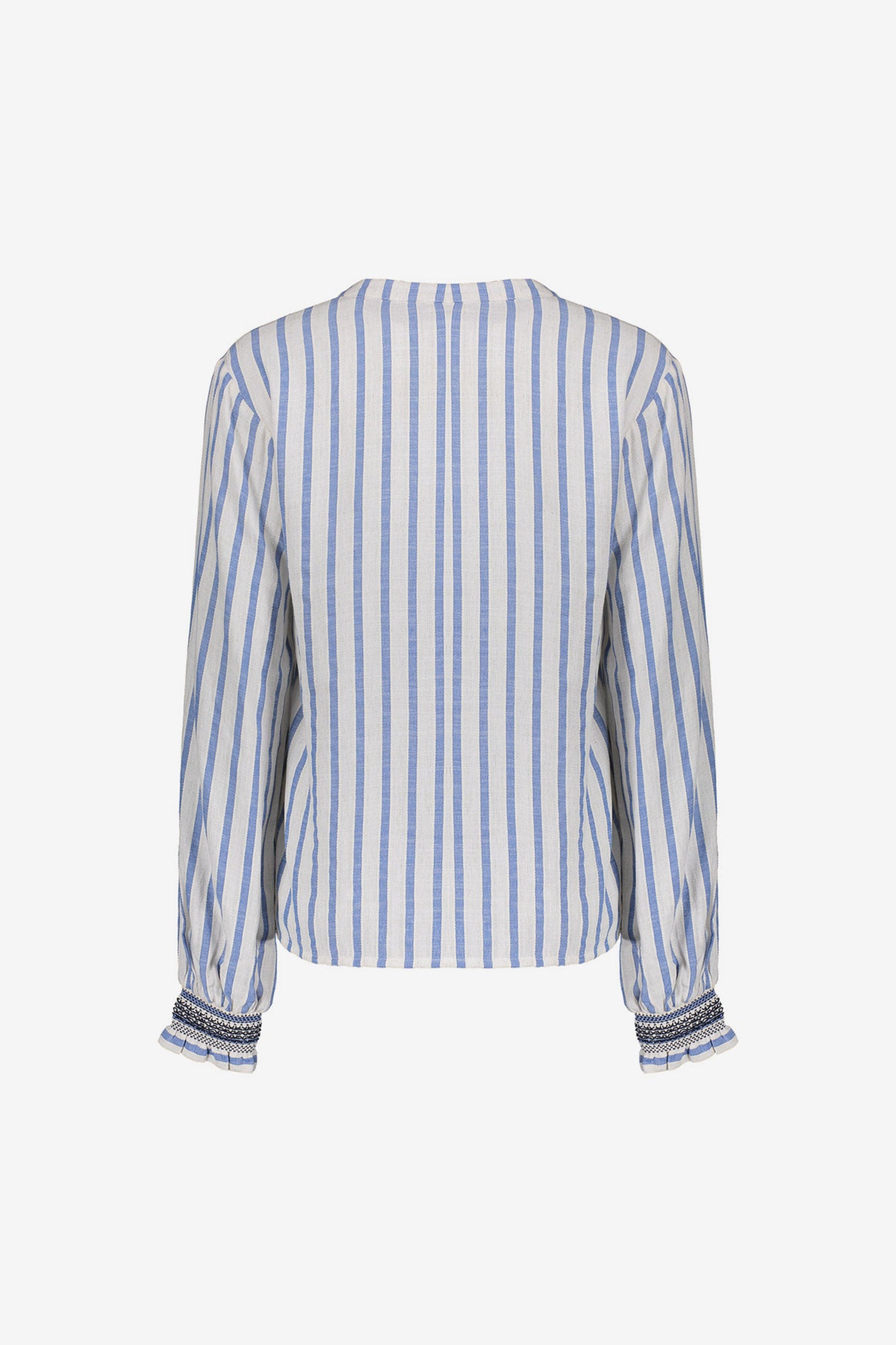 Geisha gestreepte blouse met sierlijke cuffs
