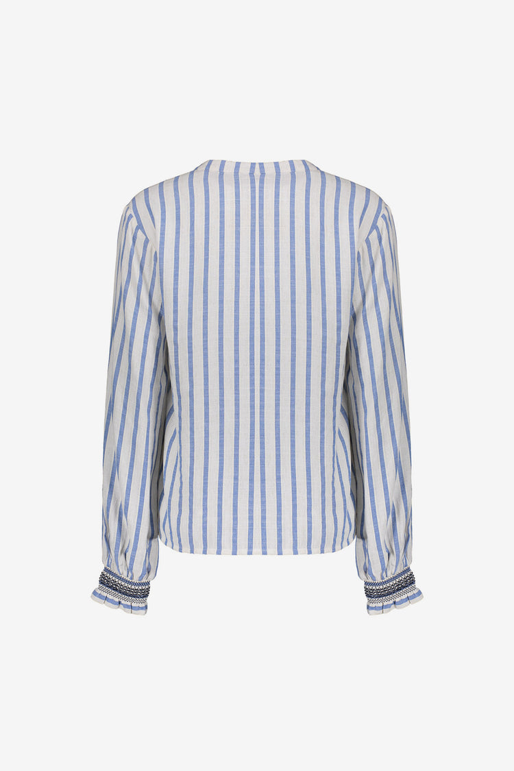 Geisha gestreepte blouse met sierlijke cuffs
