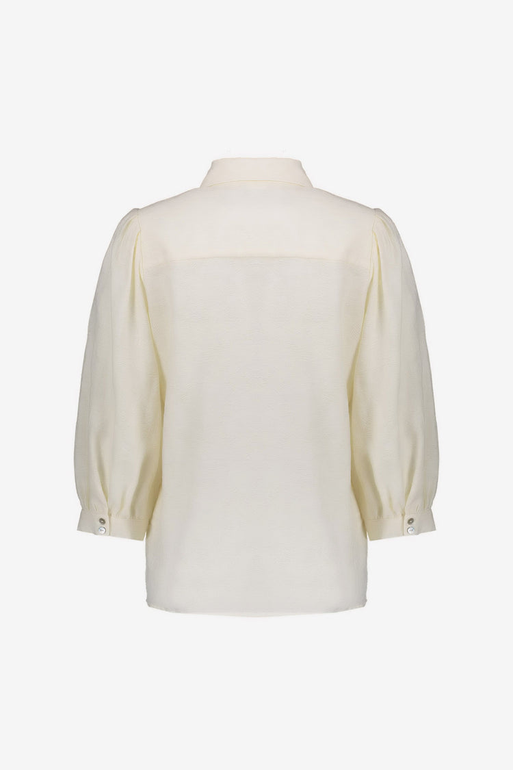 Geisha blouse met structuur en pofmouwen
