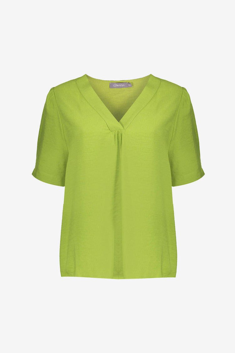 Geisha top met V-hals en korte mouwen