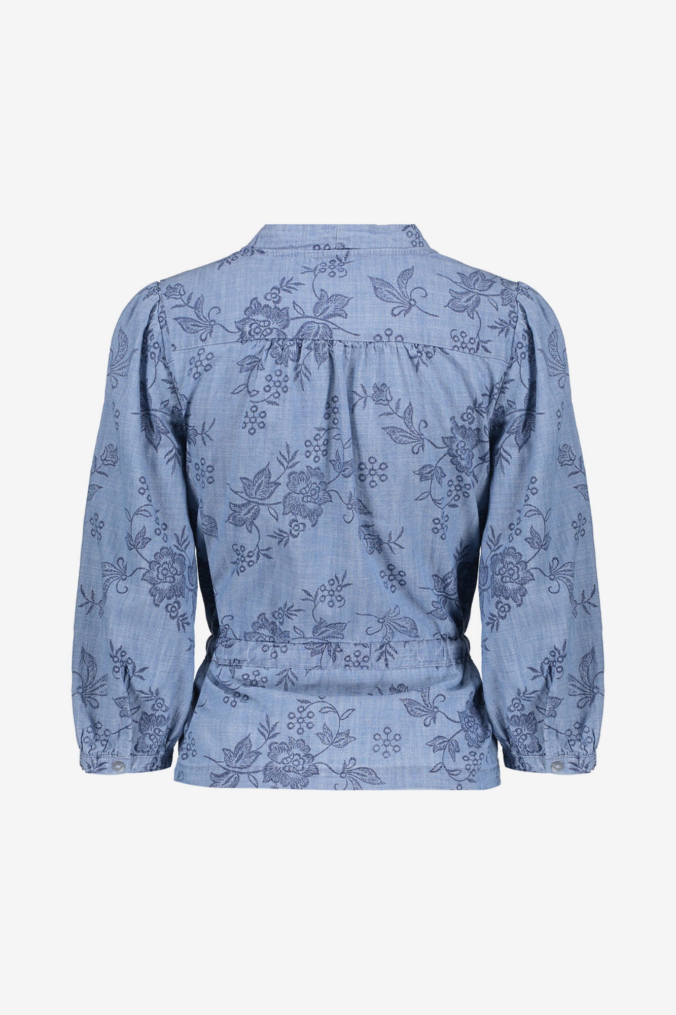 Geisha peplum chambray blouse