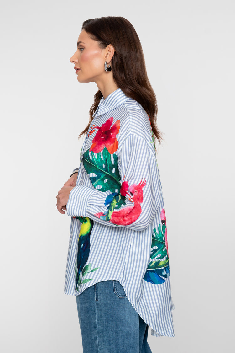 Geisha blouse tropische print