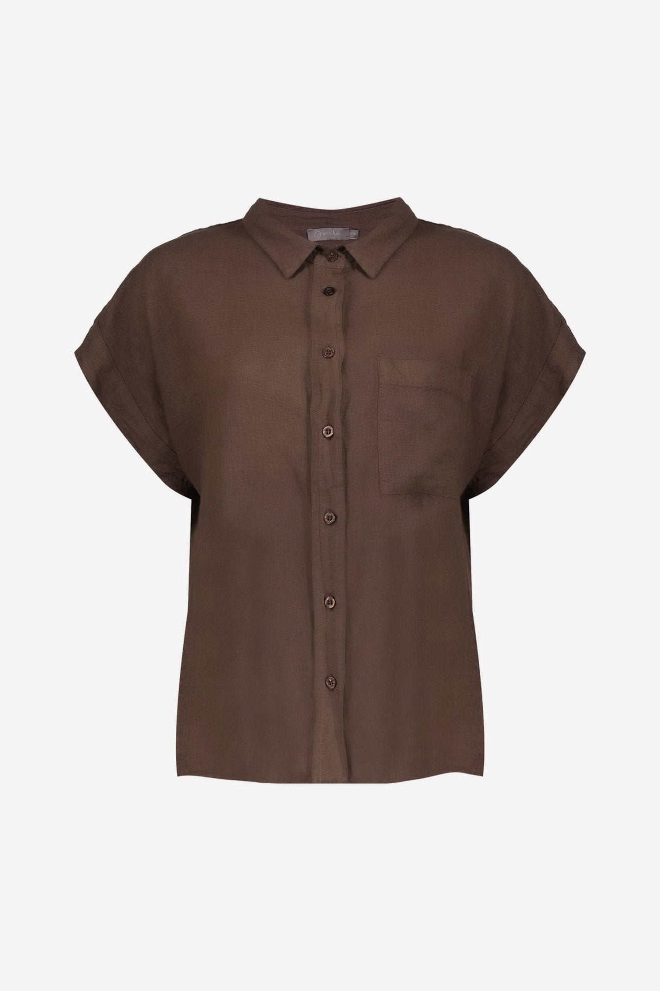 Geisha blouse met korte mouw en borstzak