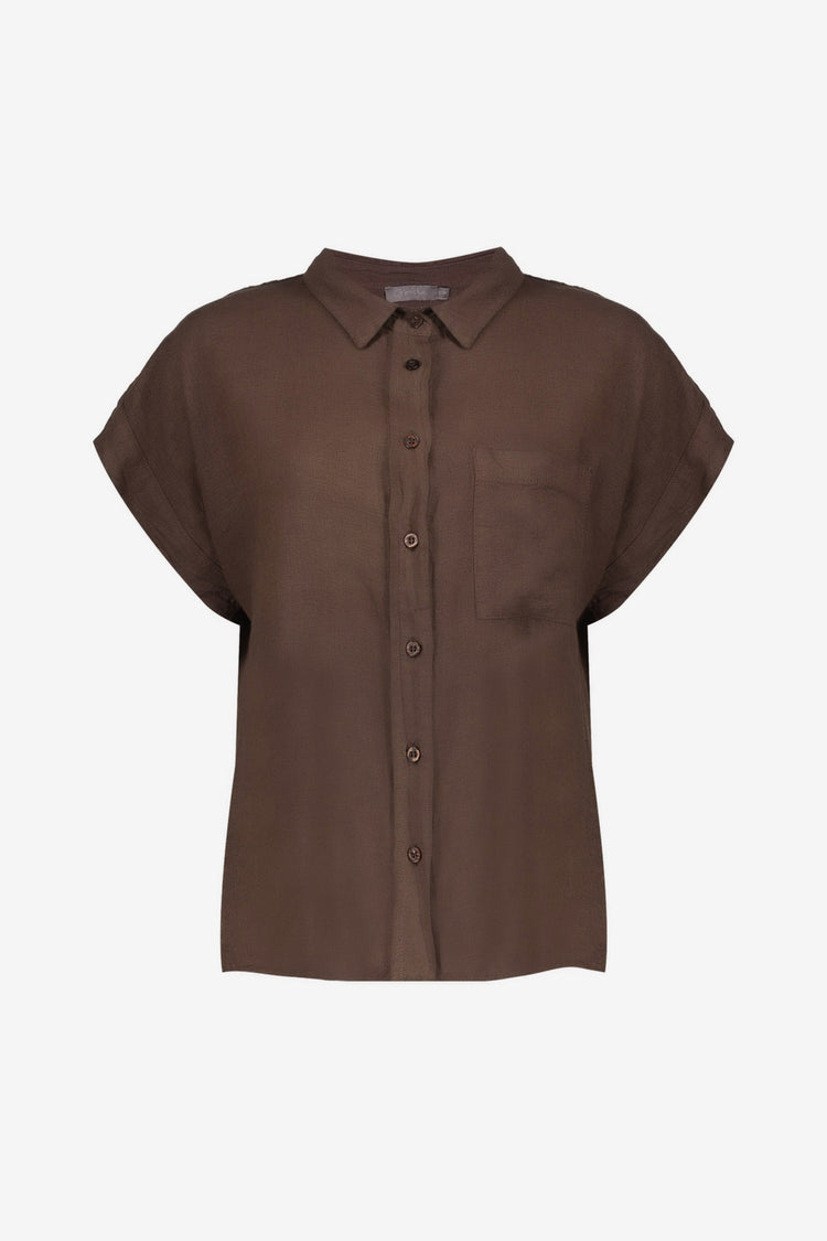 Geisha blouse met korte mouw en borstzak