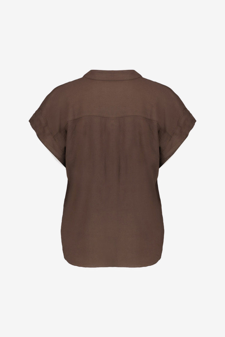 Geisha blouse met korte mouw en borstzak