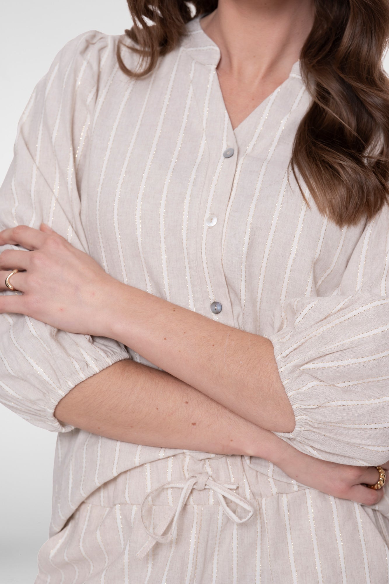 Geisha blouse gestreept lurex