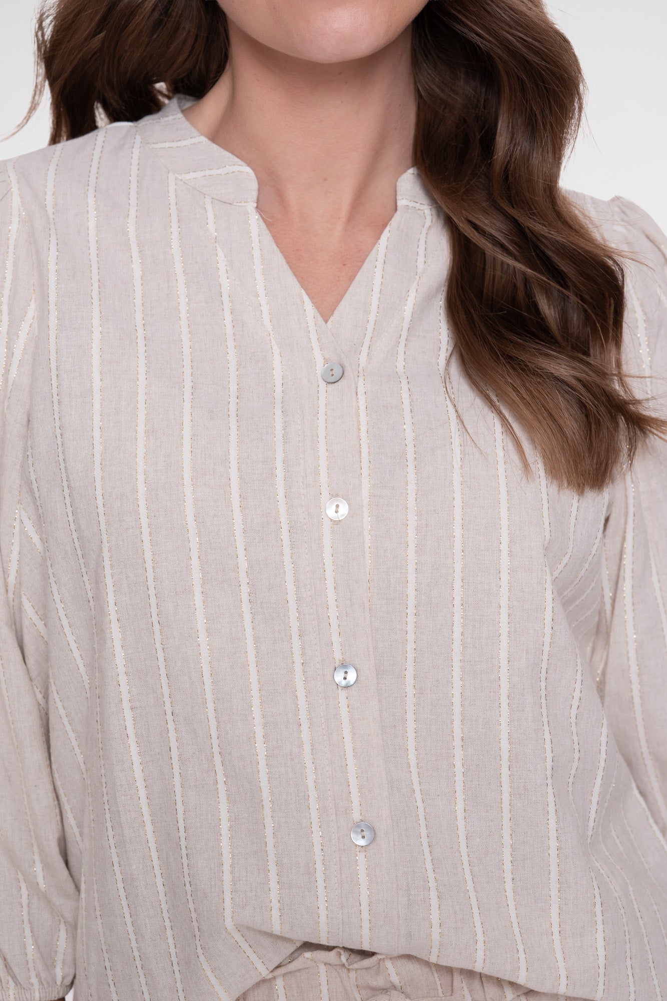 Geisha blouse gestreept lurex