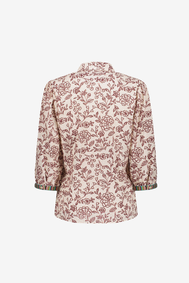 Geisha blouse met bloemetjespatroon en dot detail