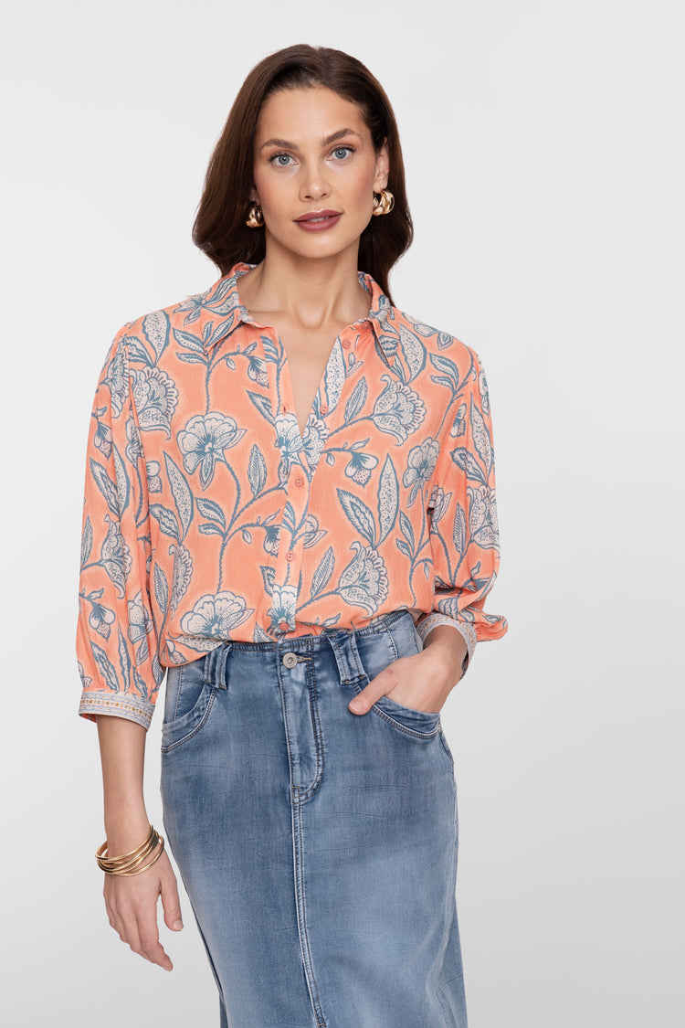 Geisha blouse met bloemendessin