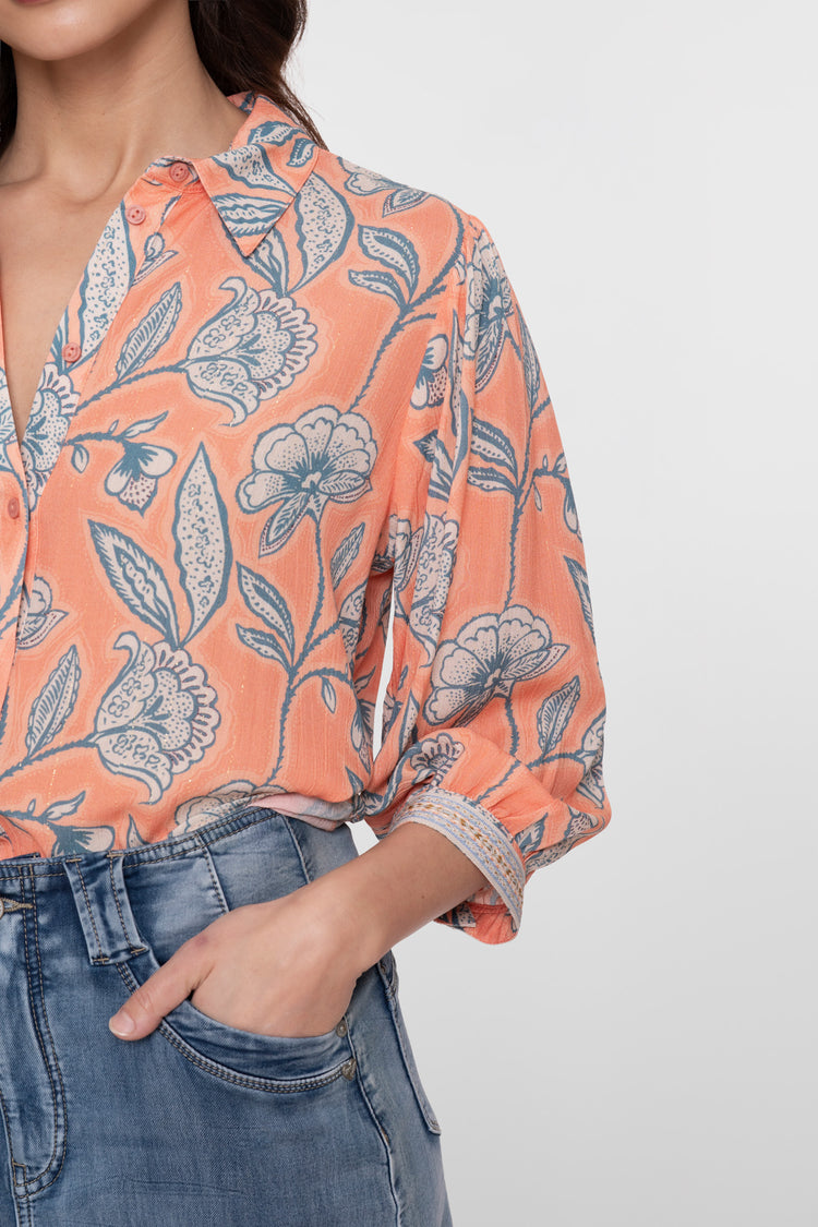 Geisha blouse met bloemendessin