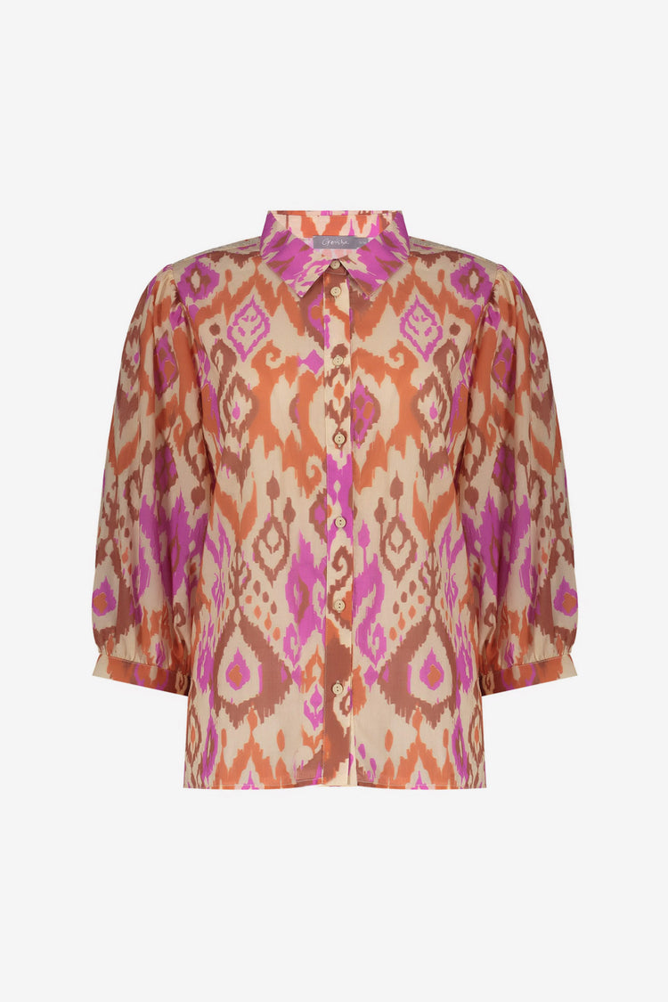 Geisha roze oranje blouse