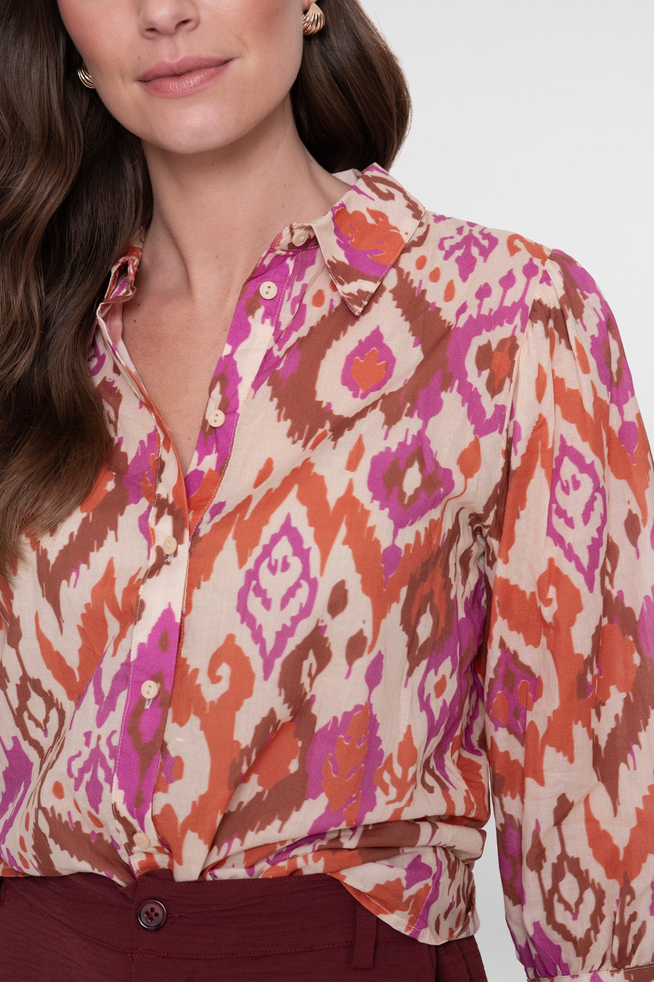 Geisha roze oranje blouse
