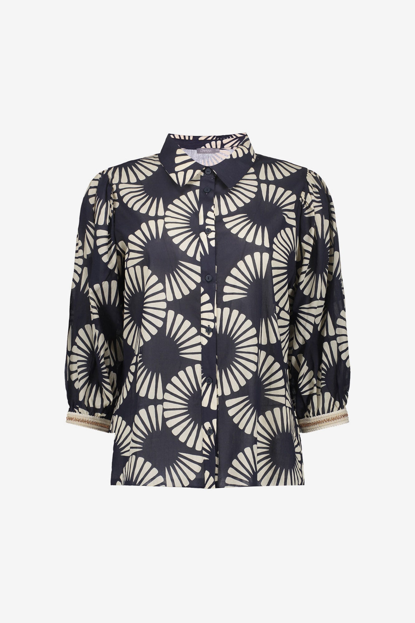 Geisha blouse met waaierprint