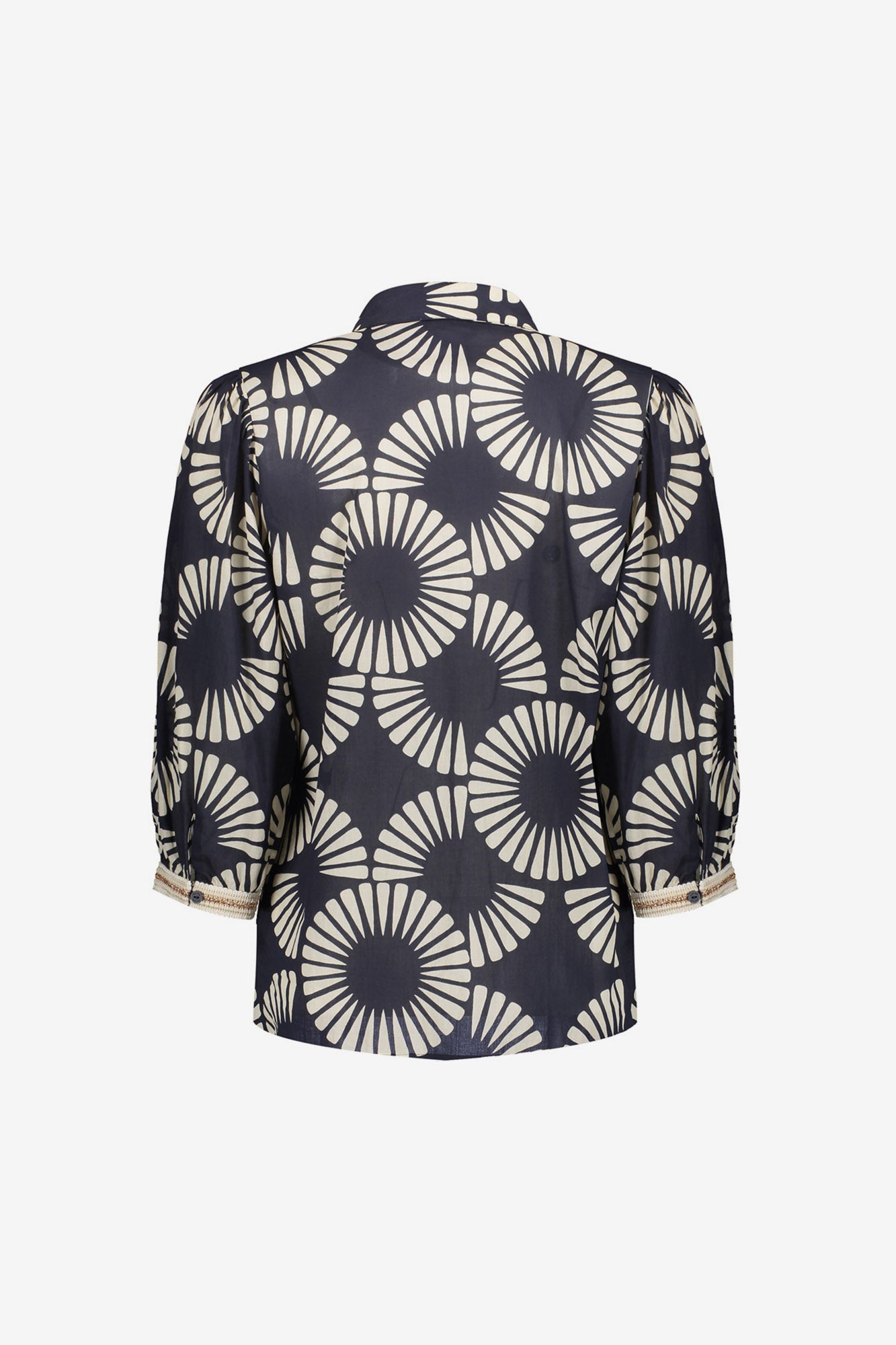 Geisha blouse met waaierprint