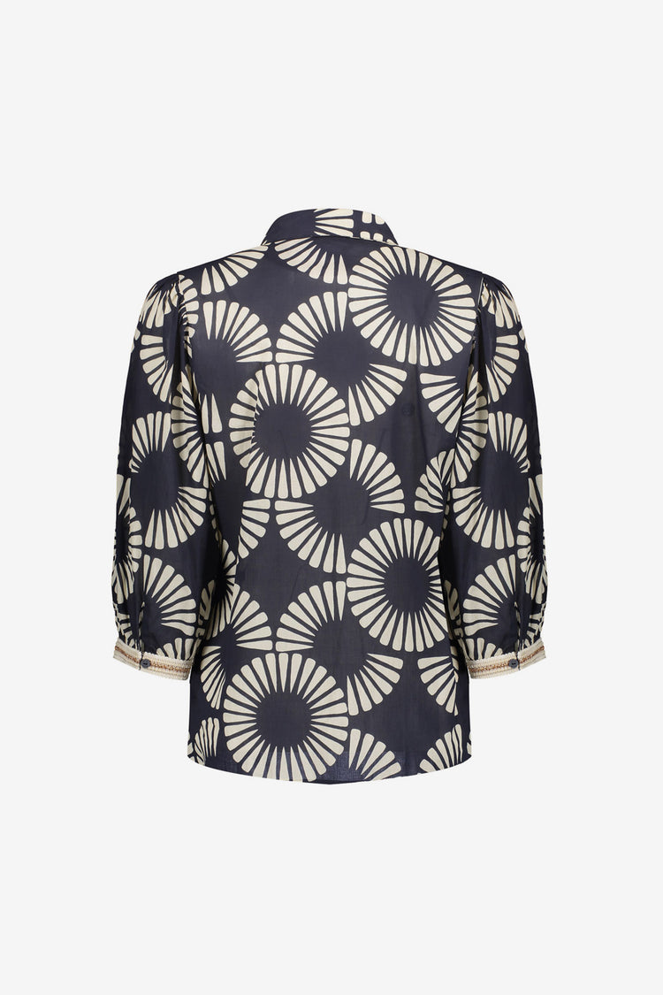 Geisha blouse met waaierprint