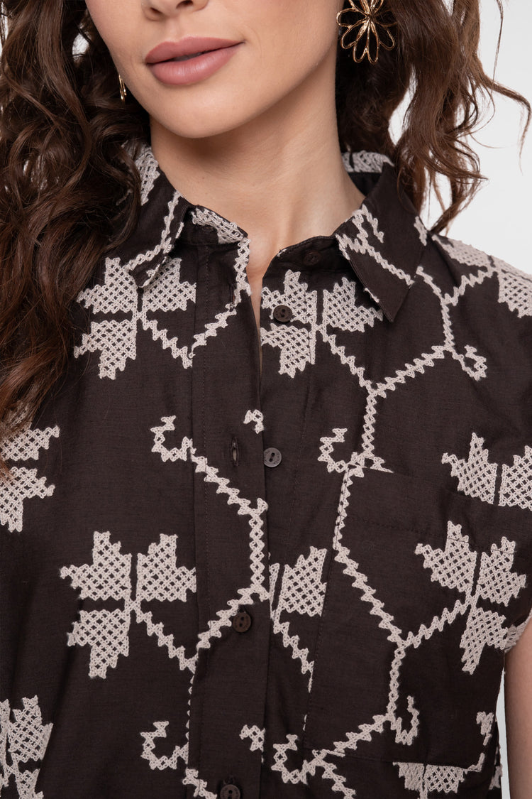 Geisha blouse met embroidery