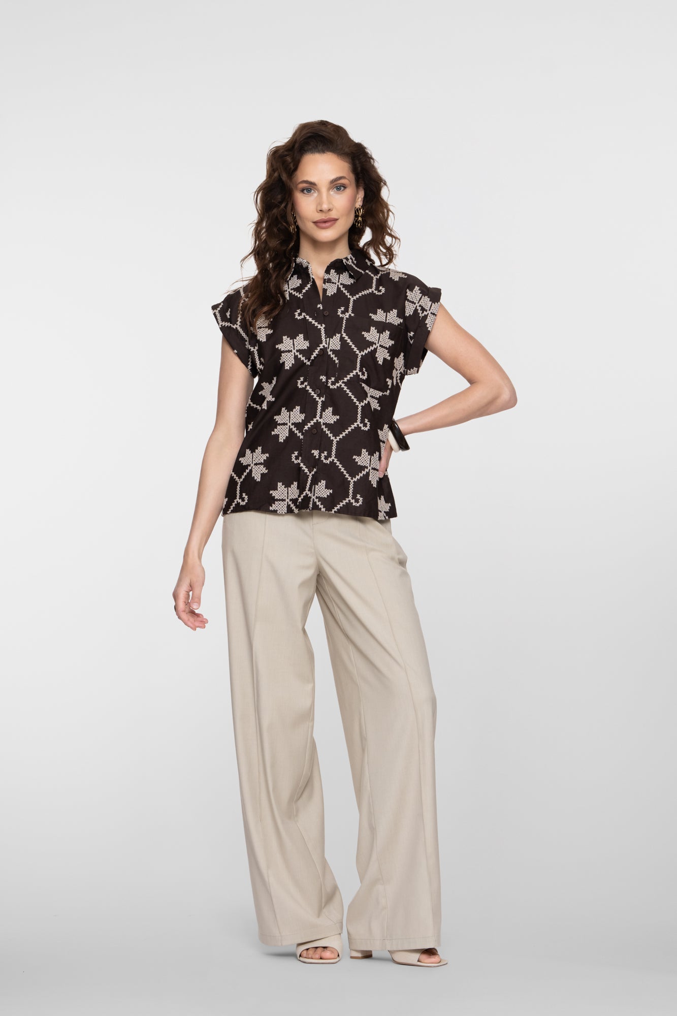 Geisha blouse met embroidery