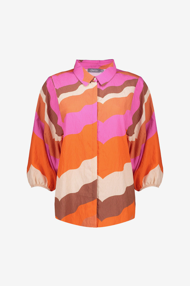 Geisha blouse met wave print