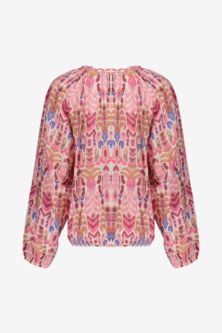 Geisha gekleurde blouse met kwastjes