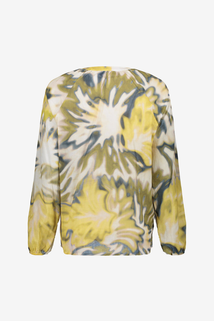 Geisha blouse met abstracte print en V-hals