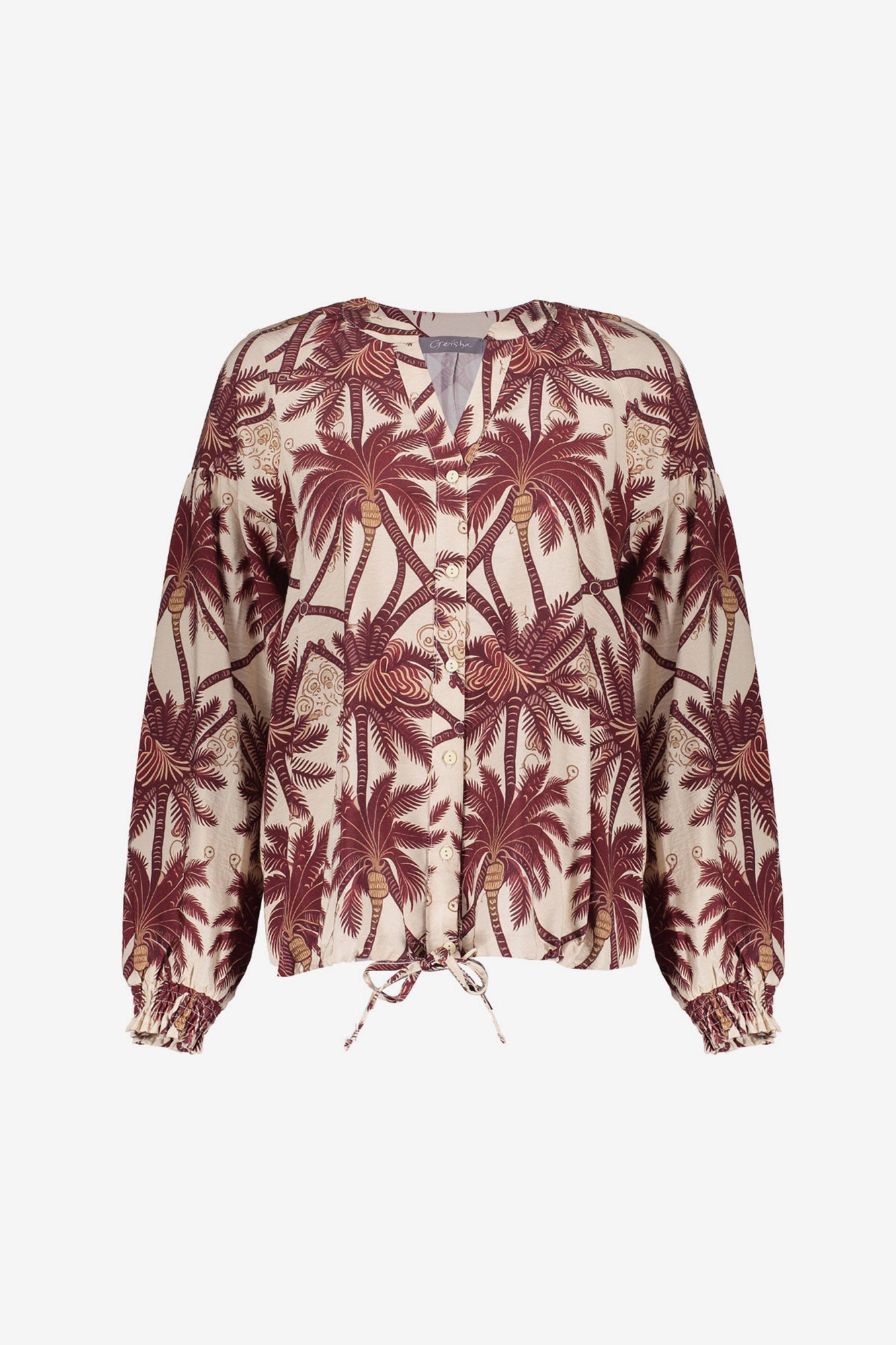 Geisha palmboom drawstring blouse