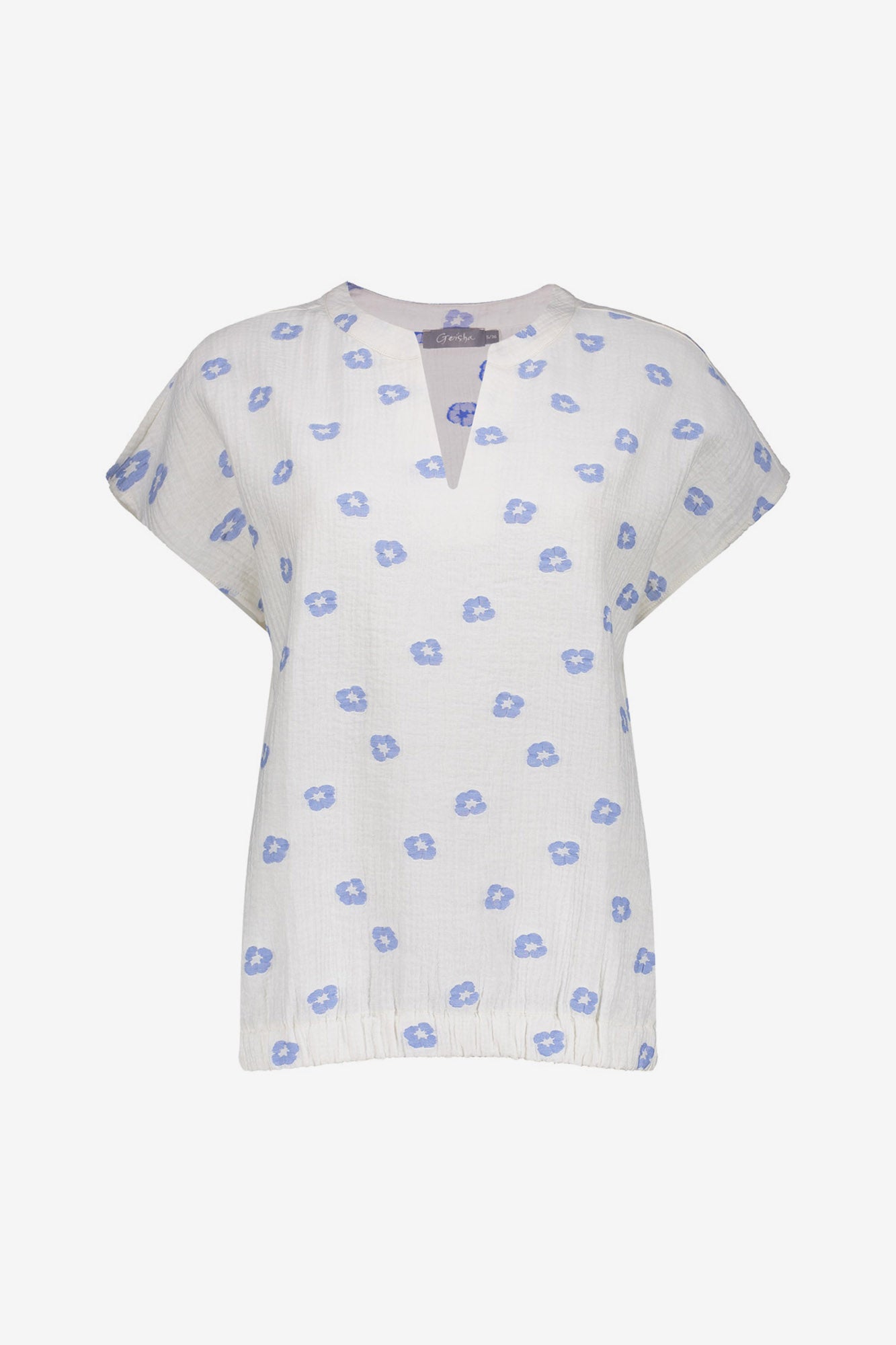 Geisha top met bloemenprint en V-hals