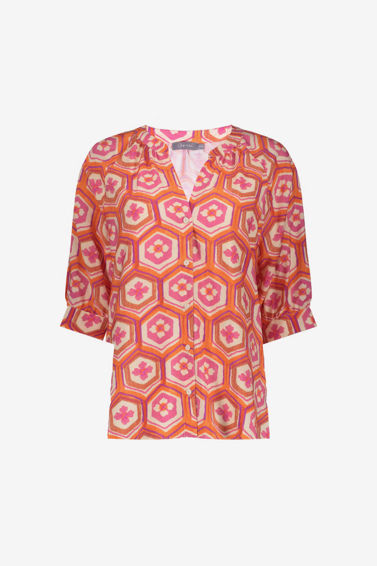 Geisha blouse met flowerprint