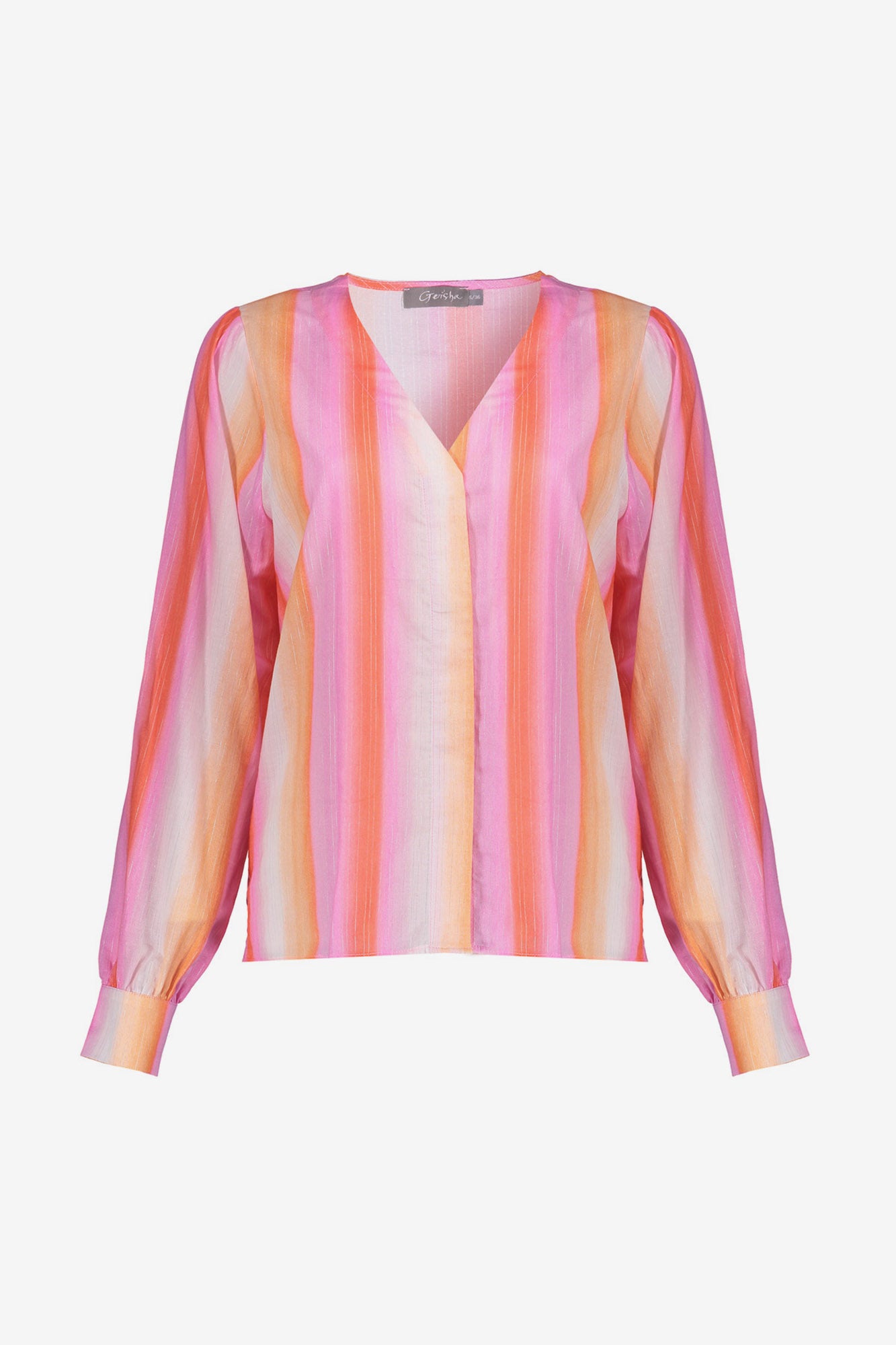 Geisha blouse met strepen en lurex