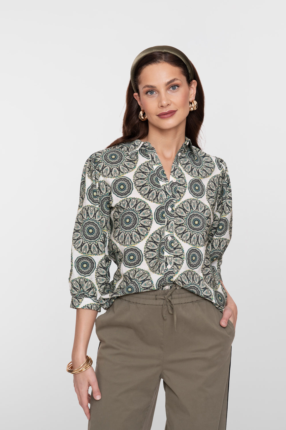 Geisha blouse met sierlijke print