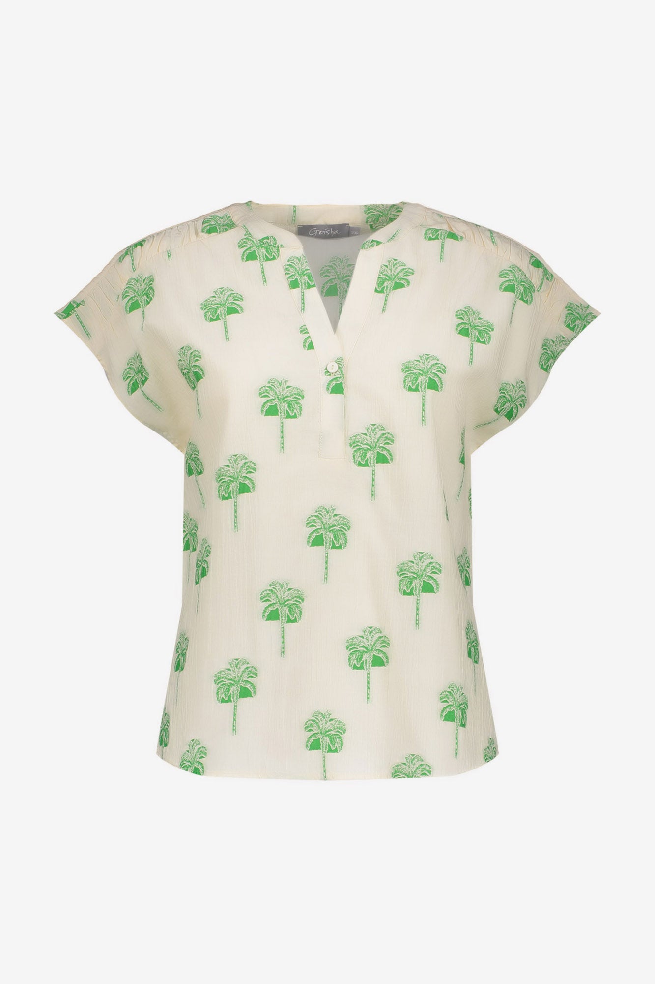 Geisha top met zomerse palm print
