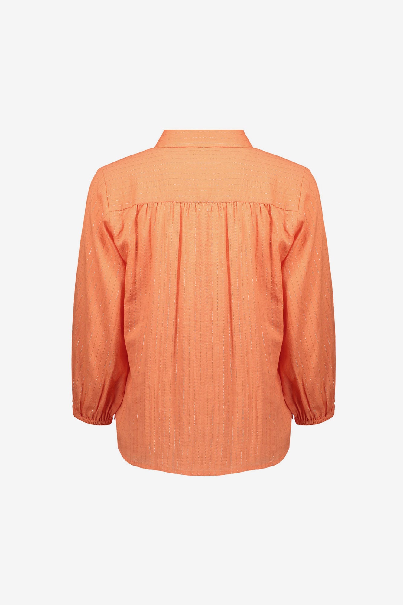 Geisha oranje blouse met lurex en opvallende knoopjes