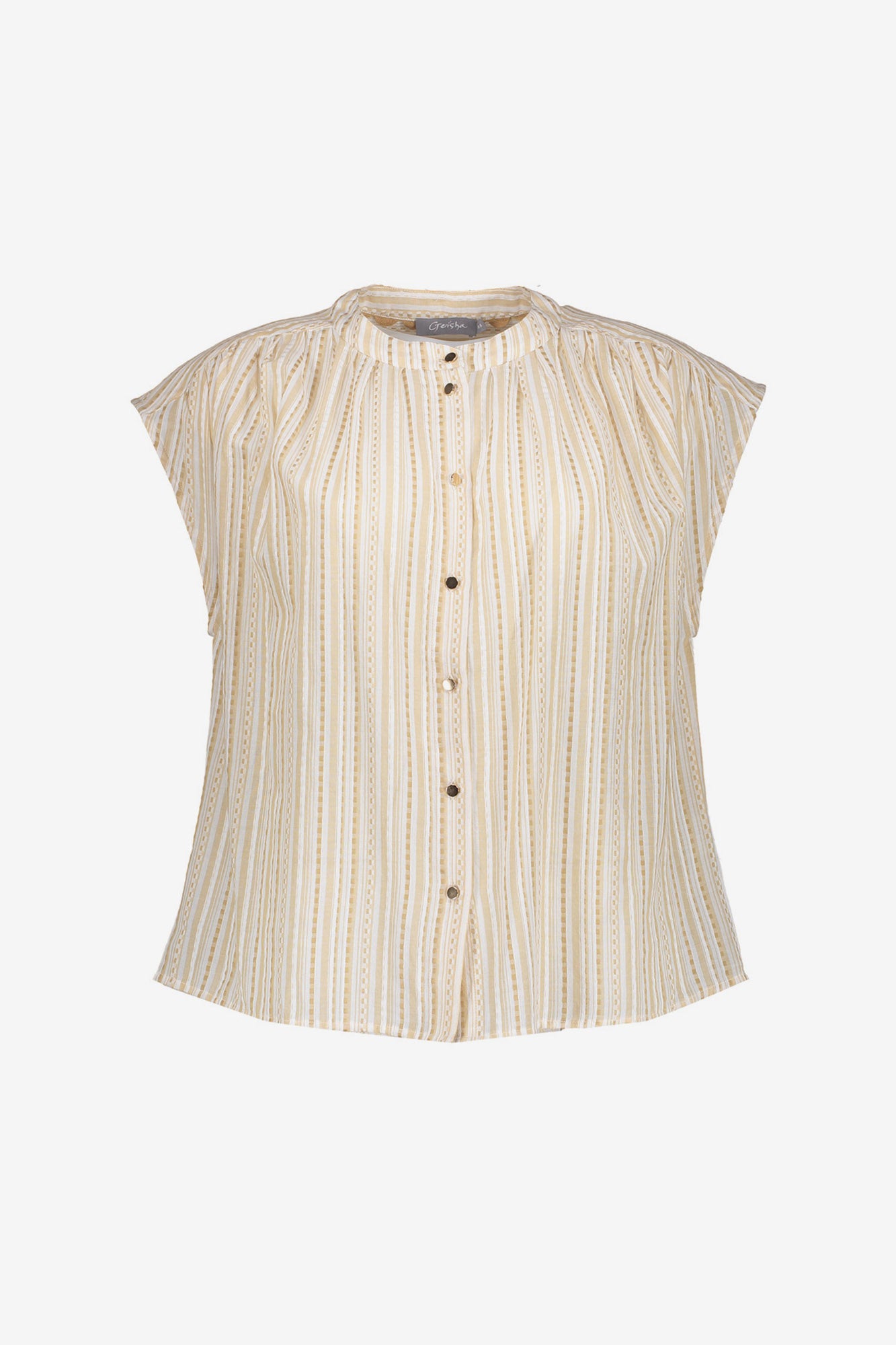 Geisha blouse met streepdessin en subtiele lurexdetails