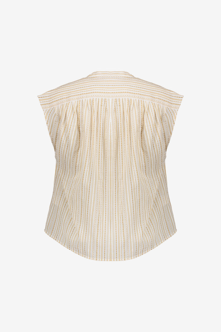 Geisha blouse met streepdessin en subtiele lurexdetails