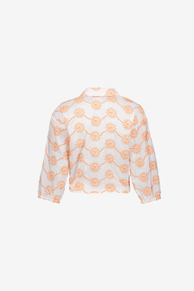 Geisha sierlijke blouse met knoopdetail