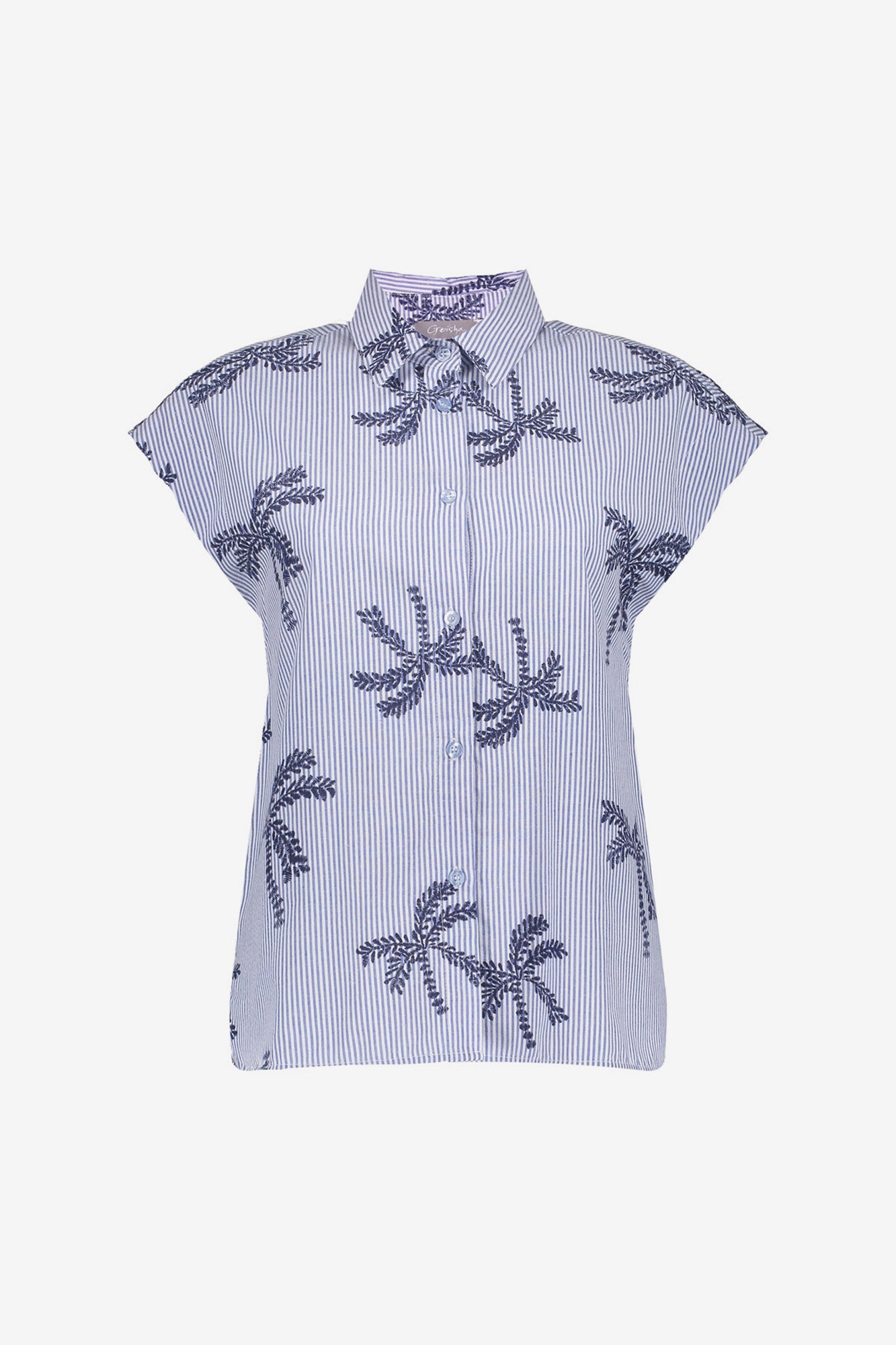 Geisha blouse embroidery palm print