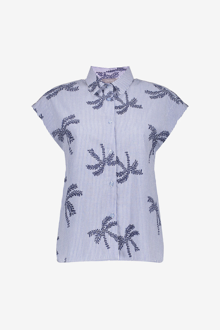 Geisha blouse embroidery palm print