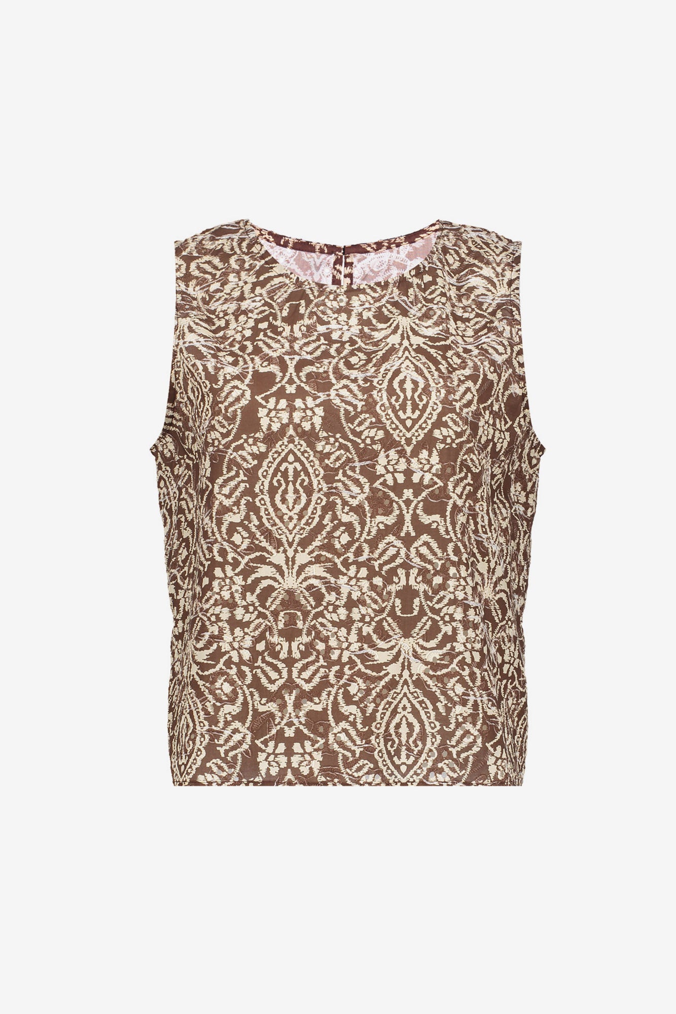 Geisha top met broderie anglaise print