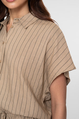 Geisha blouse met krijtstreep