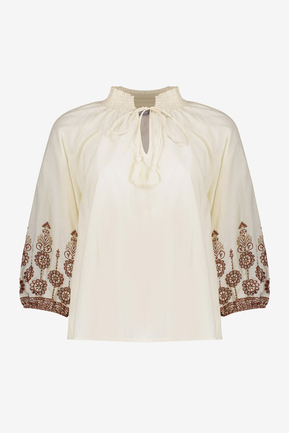 Geisha blouse met borduursels en bohemian uitstraling