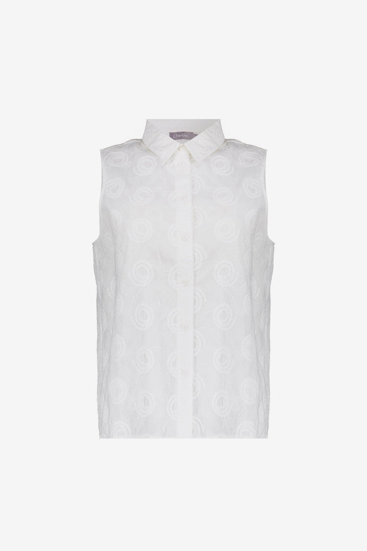 Geisha blouse zonder mouwen met circles dessin