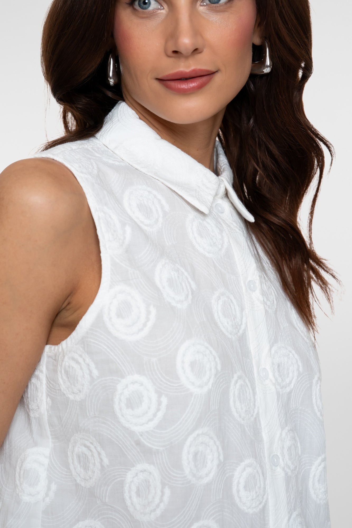 Geisha blouse zonder mouwen met circles dessin